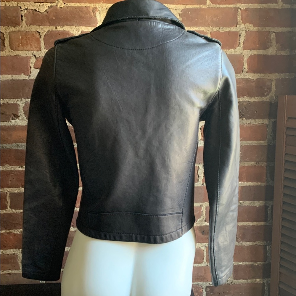 Maje Black Lamb Leather Biker Jacket Small Sz 36 - Picture 10 of 10